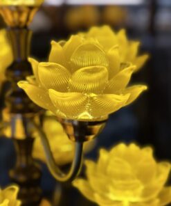 Đèn Thờ Hoa Sen 9 Bông Lưu Ly Diệu Tâm