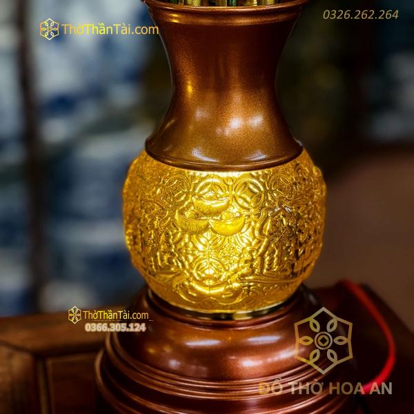 Đèn Thờ 5 Bông Hoa Sen Lưu Ly Thân Ngọc Khuỳnh