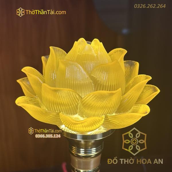 Đèn Thờ Hoa Sen 1 Bông Lưu Ly Thân Hợp Kim