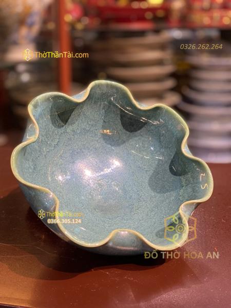 Bát Thả Hoa Tắm Phật- Bát Minh Đường Tụ Thủy Men Hỏa Biến Màu Thiên Thanh