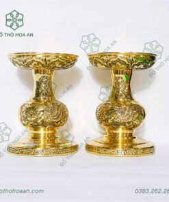 Chân Nến Đồng Thờ Rồng Phượng
