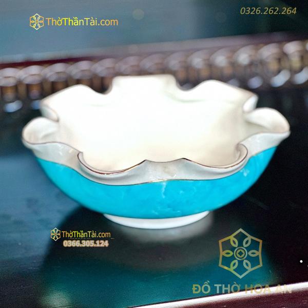 Bát Thả Hoa Sứ Vân Đá Xanh