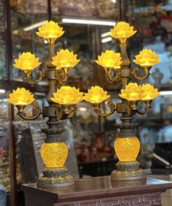 Đèn Thờ Hoa Sen 7 Bông Lưu Ly Tịch Chiếu