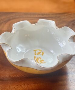 Bát Thả Hoa Sứ Vân Đá Vàng