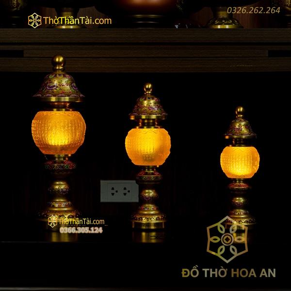 Đèn Thờ Chóp Gấm Lưu Ly