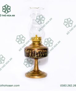 Đèn Dầu Đồng Hun Chân Ngắn