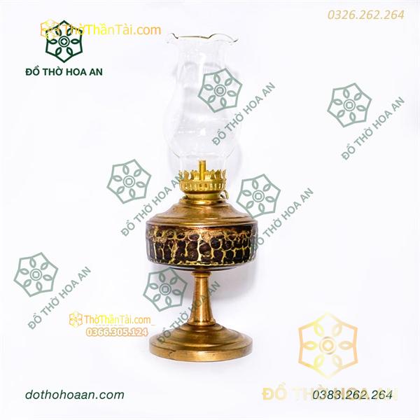 Đèn Dầu Đồng Hun Chân Ngắn