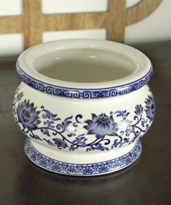 Bát Hương Gấm Hoa Sen Xanh