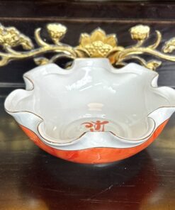 Bát Thả Hoa Sứ Vân Đá Đỏ