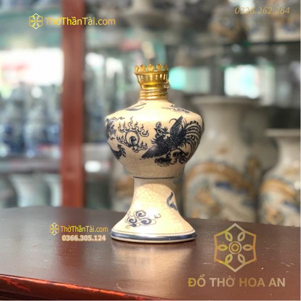 Đèn Dầu Men Rạn Vẽ