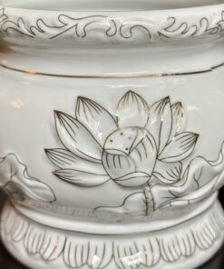 Bát Hương Hoa Sen Bạch Ngọc