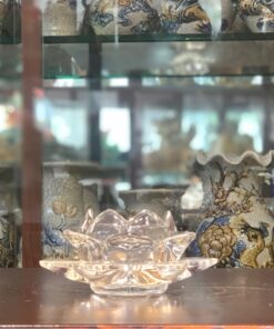 Chân Nến Thủy Tinh Hoa Sen Trắng