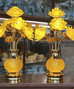 Đèn Thờ Hoa Sen 5 Bông Lưu Ly Minh Liên