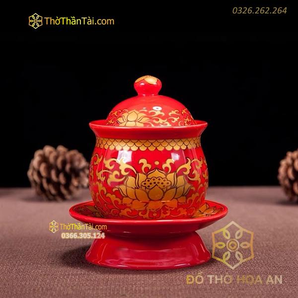 Chóe Thờ Sứ Gấm Đỏ