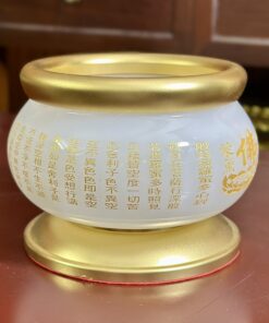 Bát Hương Lưu Ly Trắng Bọc Đồng