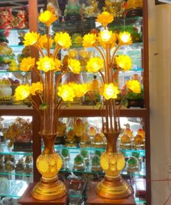 Đèn Thờ Hoa Sen 13 Bông Lưu Ly Thân Sứ