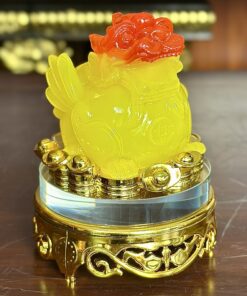 Tỳ Hưu Phong Thuỷ Xoay Đế Kính Vàng Mật Ong