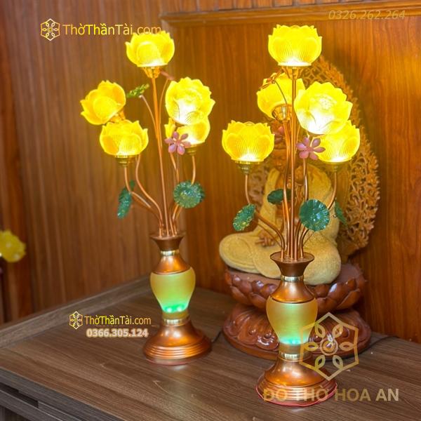 Đèn Thờ Hoa Sen Lưu Ly Thân Ngọc A23