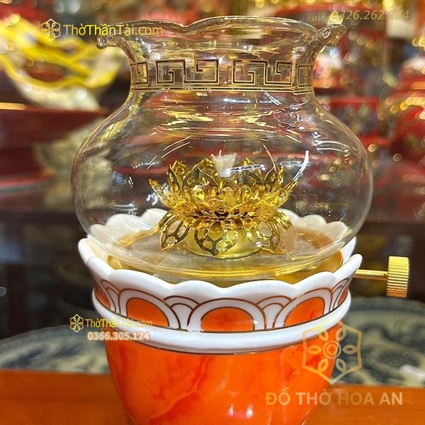 Đèn Dầu Vân Đá Đỏ