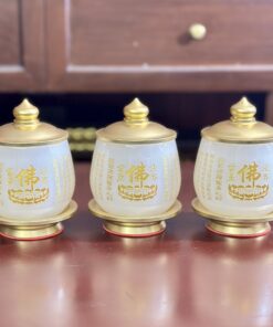 Chóe Thờ Lưu Ly Trắng Bọc Đồng