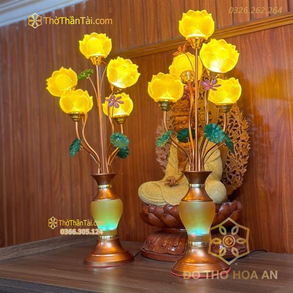 Đèn Thờ Hoa Sen Lưu Ly Thân Ngọc A23