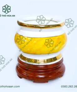 Bát Hương Sứ Vân Đá Vàng