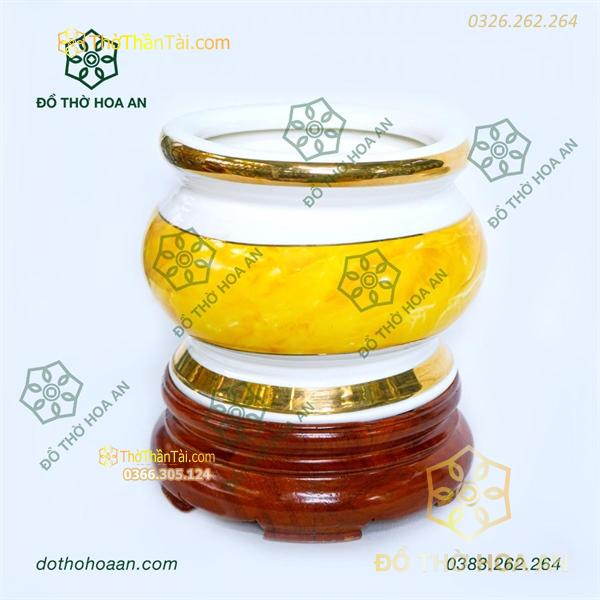 Bát Hương Sứ Vân Đá Vàng