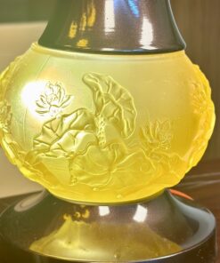 Đèn Thờ 5 Bông Lưu Ly Ngọc Nổi Thân Đen
