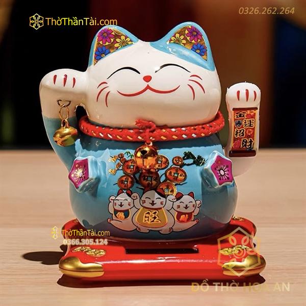 Mèo Thần Tài Vẫy Tay Năng Lượng Cao 14cm