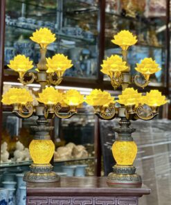 Đèn Thờ Hoa Sen 7 Bông Lưu Ly Tịch Chiếu