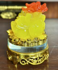 Tỳ Hưu Phong Thuỷ Xoay Đế Kính Vàng Mật Ong
