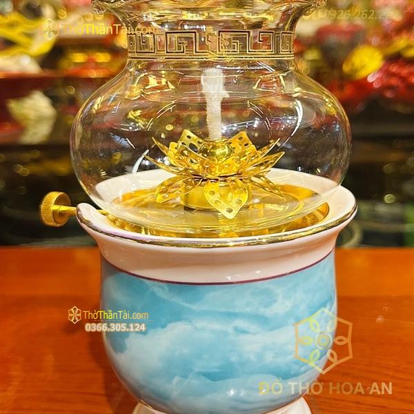 Đèn Dầu Vân Đá Xanh