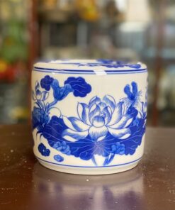 Bát Hương Hoa Sen Men Trắng