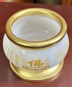 Bát Hương Lưu Ly Trắng Bọc Đồng