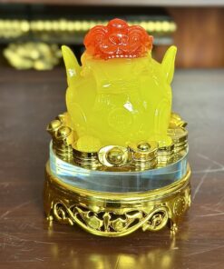 Tỳ Hưu Phong Thuỷ Xoay Đế Kính Vàng Mật Ong