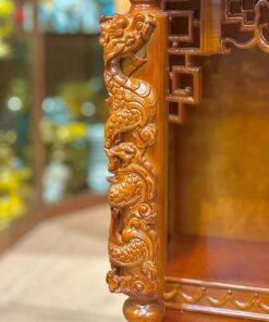 Ban Thờ Thần Tài 3 Mái Gỗ Xoan Màu Hương