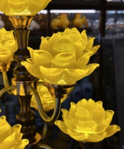 Đèn Thờ Hoa Sen 9 Bông Lưu Ly Diệu Tâm