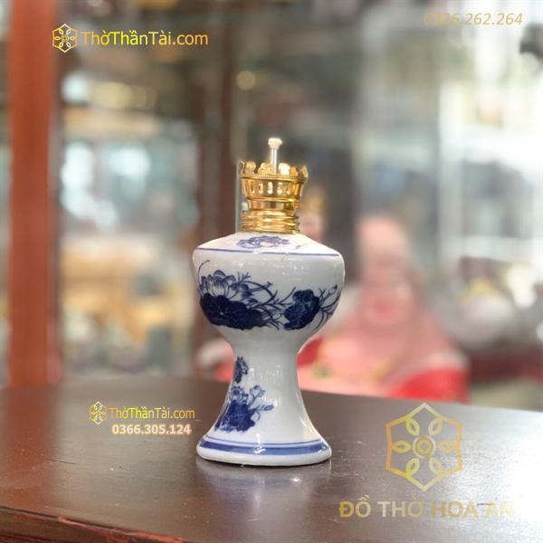 Đèn Dầu Sen Men Lam