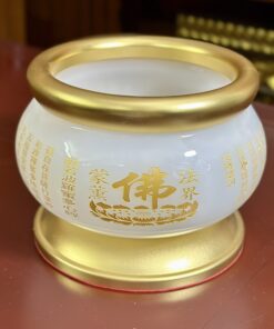 Bát Hương Lưu Ly Trắng Bọc Đồng