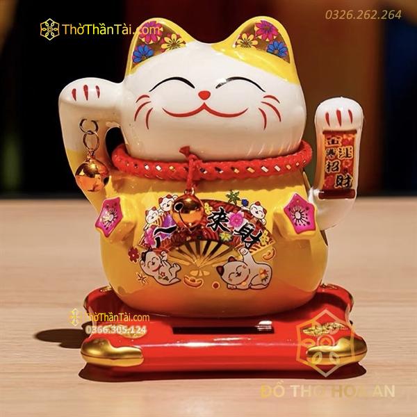 Mèo Thần Tài Vẫy Tay Năng Lượng Cao 14cm