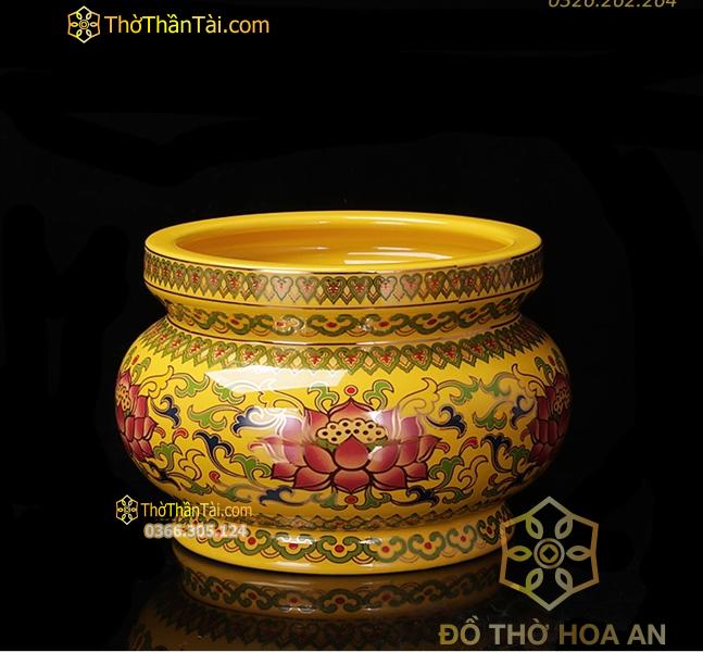 Bát Hương Sứ Gấm Vàng Cao Cấp