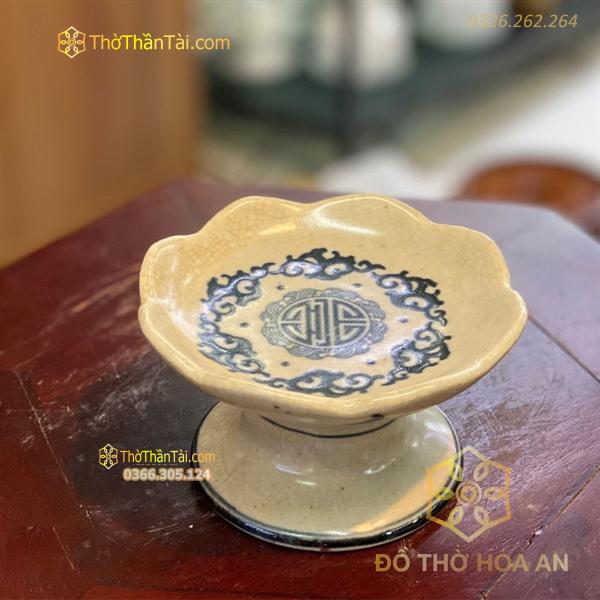 Chân Nến Thờ Men Rạn Vẽ