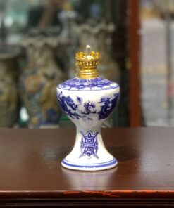 Đèn Dầu Rồng Men Lam