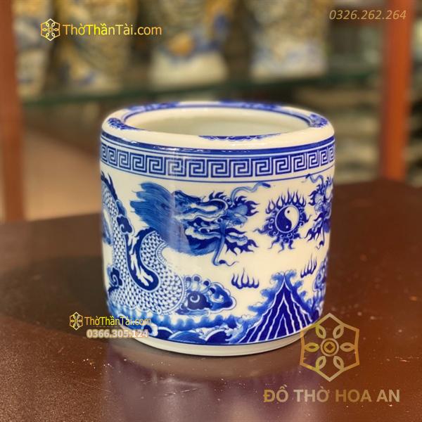 Bát Hương Rồng Phú Quý Men Trắng