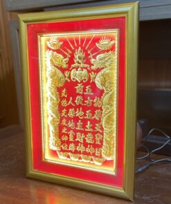 Bài Vị Thần Tài Dát Vàng Nền Đỏ Có Đèn