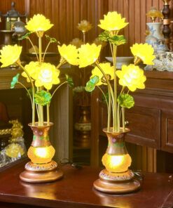 Đèn Thờ Hoa Sen 5 Bông Lưu Ly Linh Quang