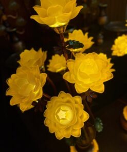 Đèn Thờ Hoa Sen 9 Bông Lưu Ly Thân Ngọc