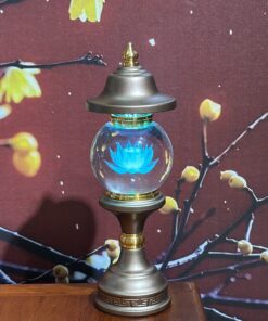 Đèn Thờ 1 Bông Chóp Cầu Hoa Sen Thân Nâu