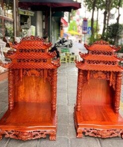 Ban Thờ Thần Tài Gỗ Hương 3 Mái