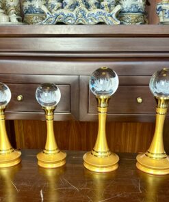 Đèn Thờ 1 Bông Quả Cầu Pha Lê Thân Vàng